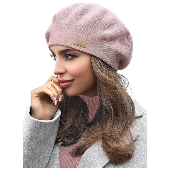 Wool Beret Hat Pink - Picture 1 of 7